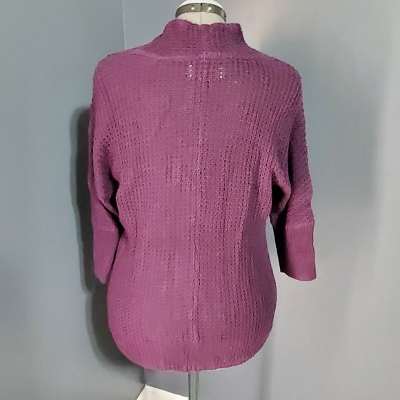 Sonoma Women's Knit Sweater Cardigan in Rich Purple Half Sleeve Size M - Picture 3 of 6
